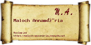 Maloch Annamária névjegykártya